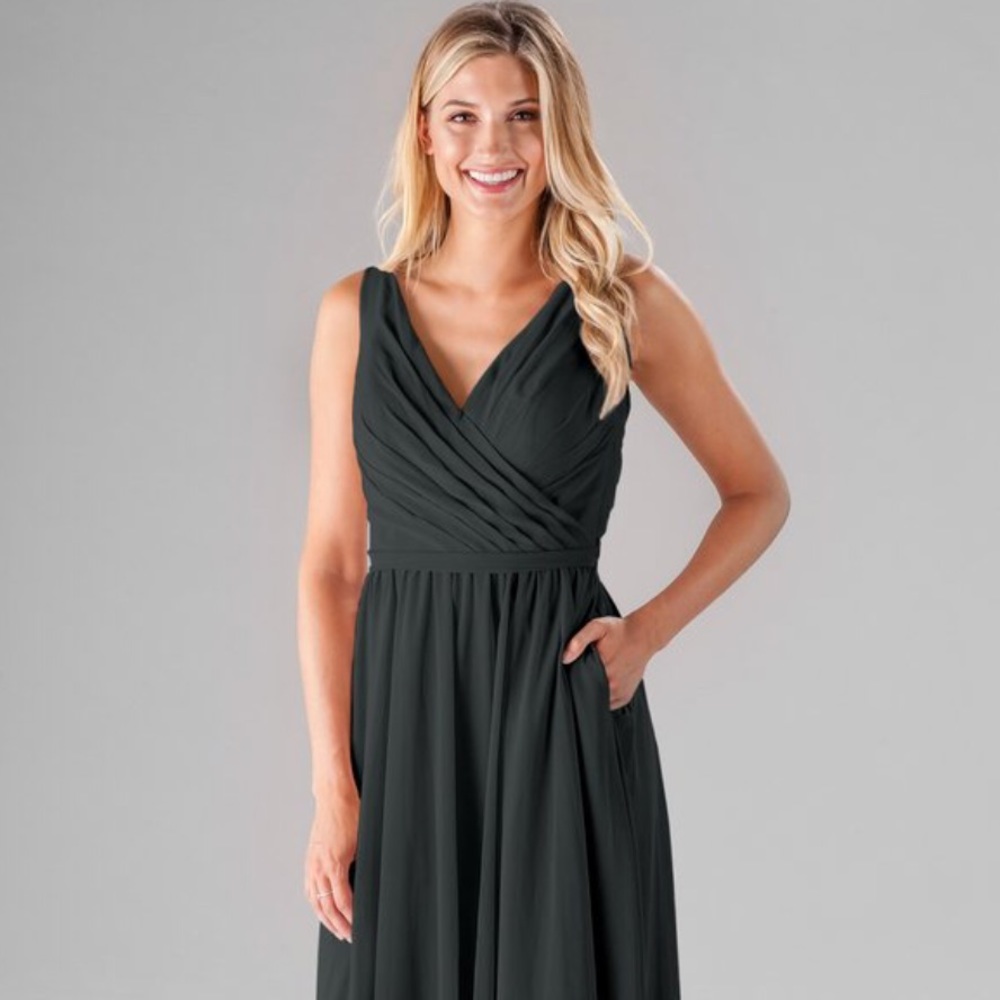 Kennedy Blue “Gabby” bridesmaid dress, charcoal.